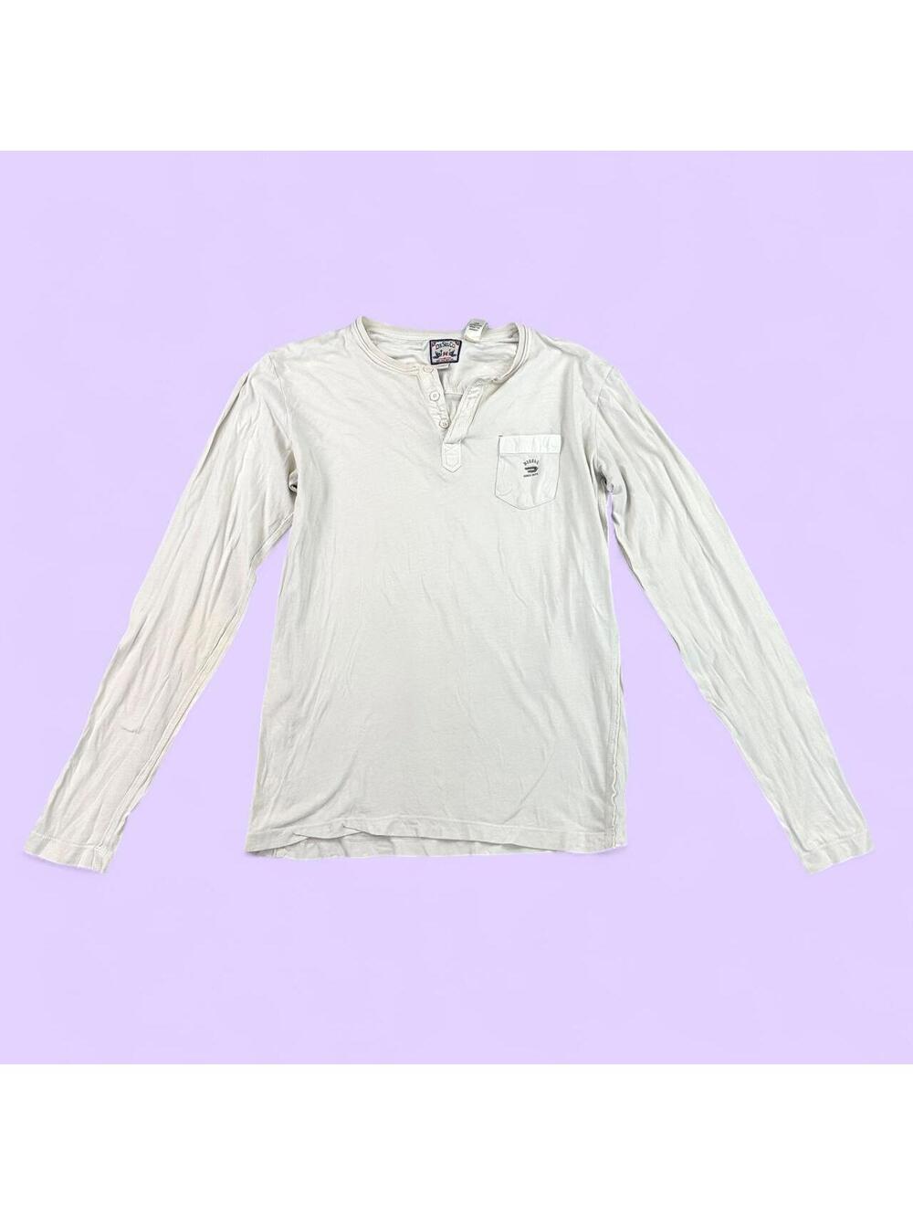 Diesel Vintage Workwear White Long Sleeve Henley - Large